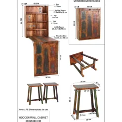 Küchenbar ausklappbar im Shabby Chic - Jamaica (dreiteilig)