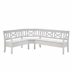 Kücheneckbank Onesti in Weiß Kiefer massiv