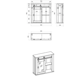 Küchenmöbel Kombination in Weiß Grau - Eture (dreiteilig)