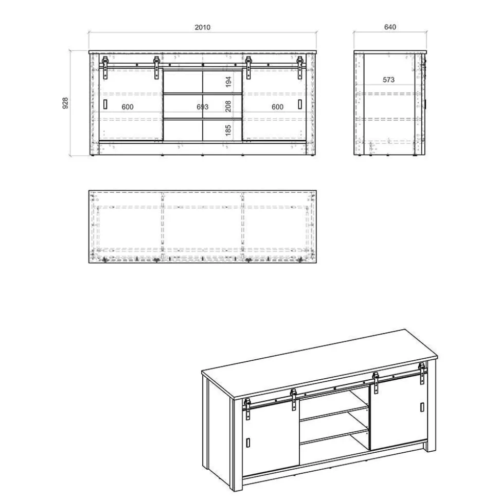 Küchenmöbel mit Insel Set - Eture (fünfteilig)