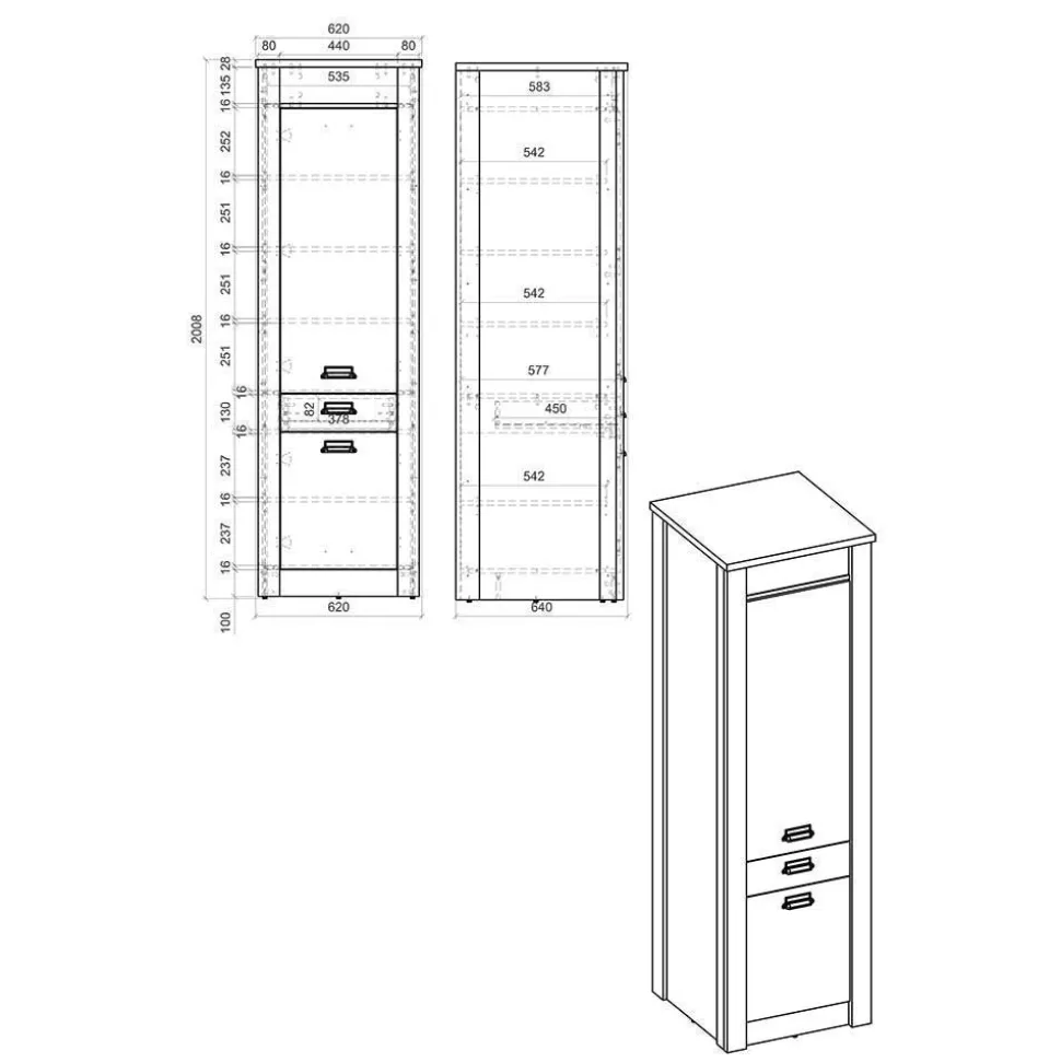 Küchenmöbel mit Insel Set - Eture (fünfteilig)