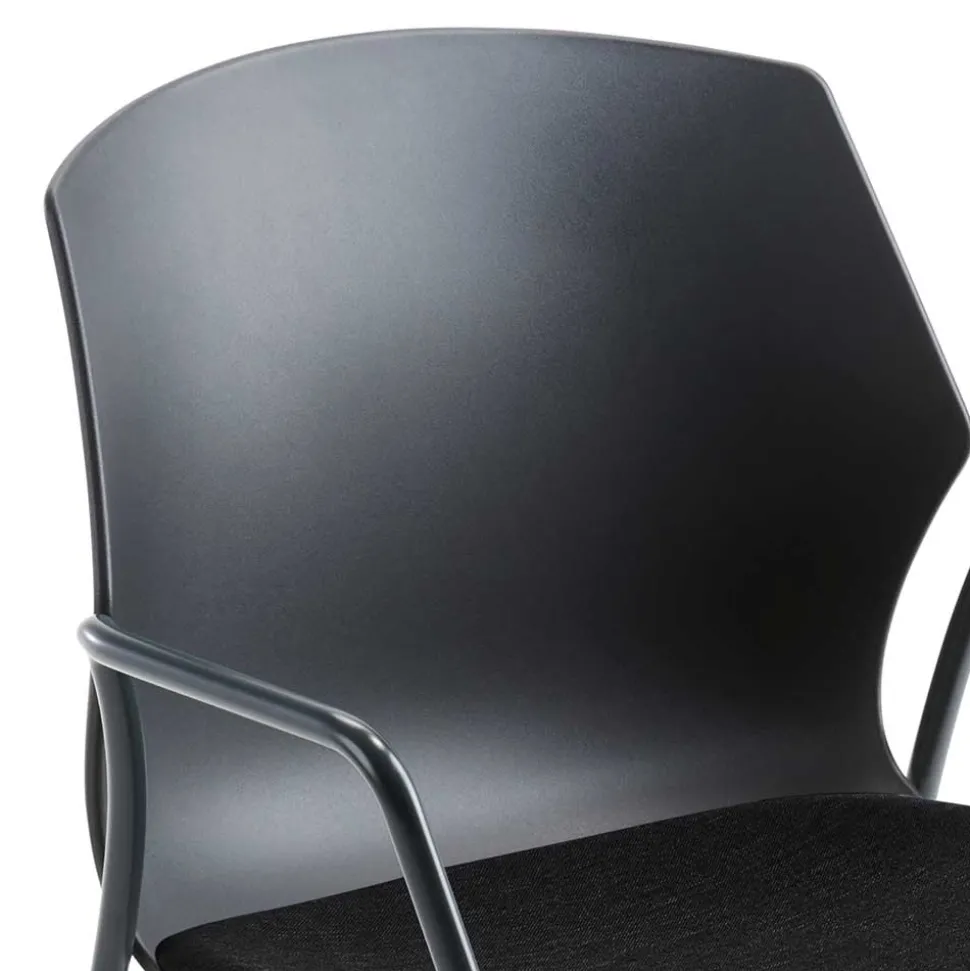 Küchenstuhl mit Armlehnen in Schwarz - Hilary