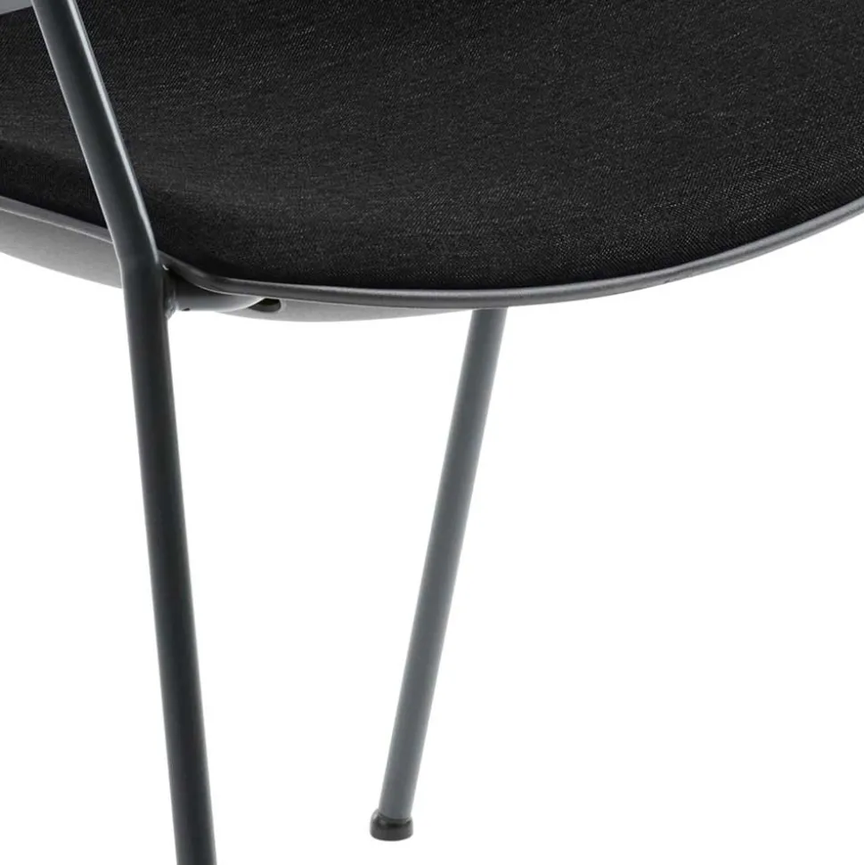 Küchenstuhl mit Armlehnen in Schwarz - Hilary