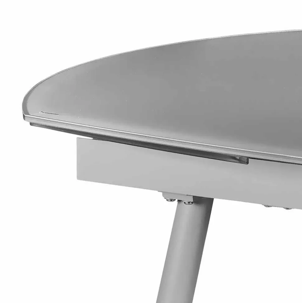 Küchentisch Sectian aus Glas Grau