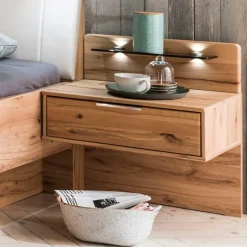 Kernbuche Bett & Nachtkommoden - Krofun (dreiteilig)