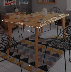 Kernbuche Holztisch mit 90 cm Breite - Junola