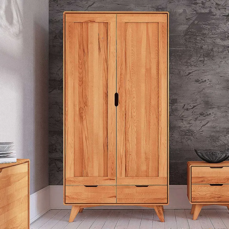 Kernbuche Kleiderschrank mit 2 Türen - Junola