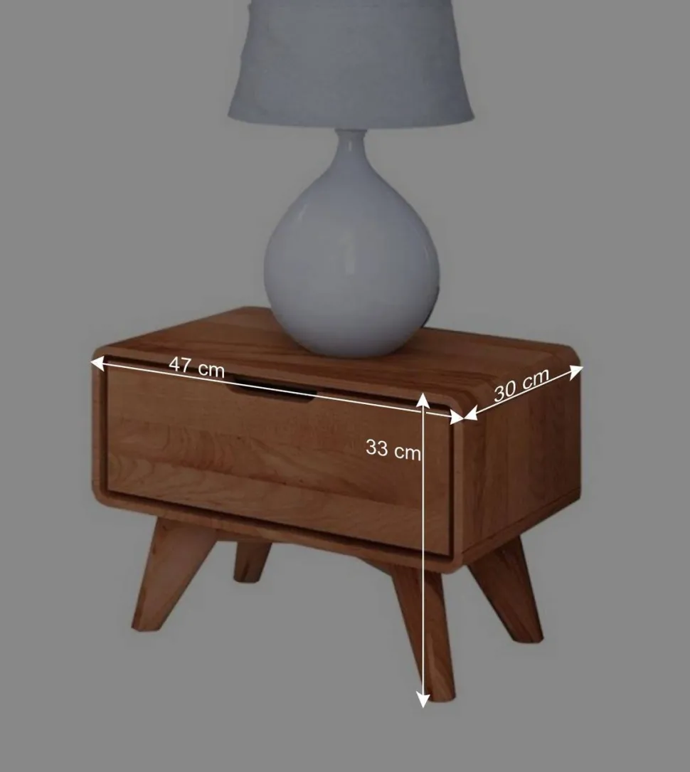 Kernbuche Nachtkommode 47x33x30 cm - Junola