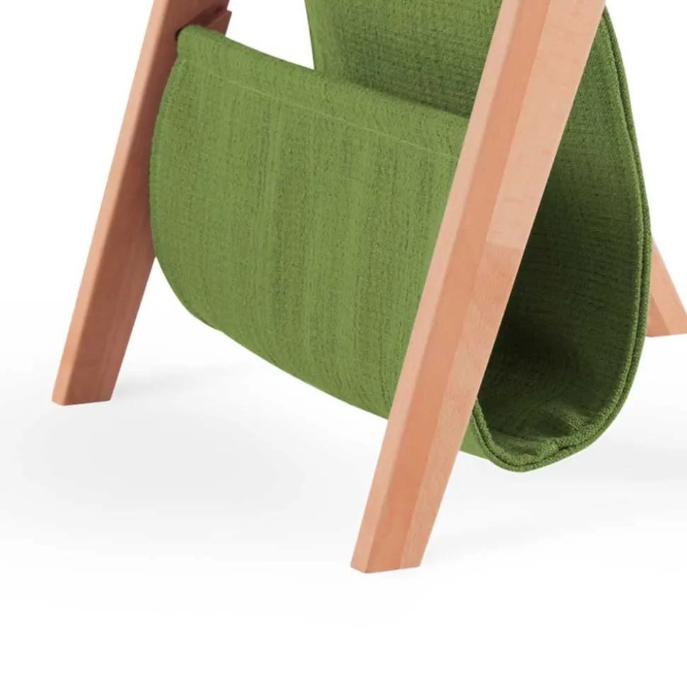 Kernbuche Nachttisch Rivaso mit Stofftasche in Grün