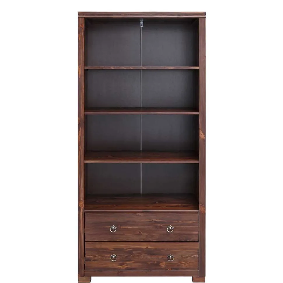 Kiefer Holzregal in Dunkelbraun lackiert - Luvin