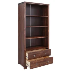 Kiefer Holzregal in Dunkelbraun lackiert - Luvin