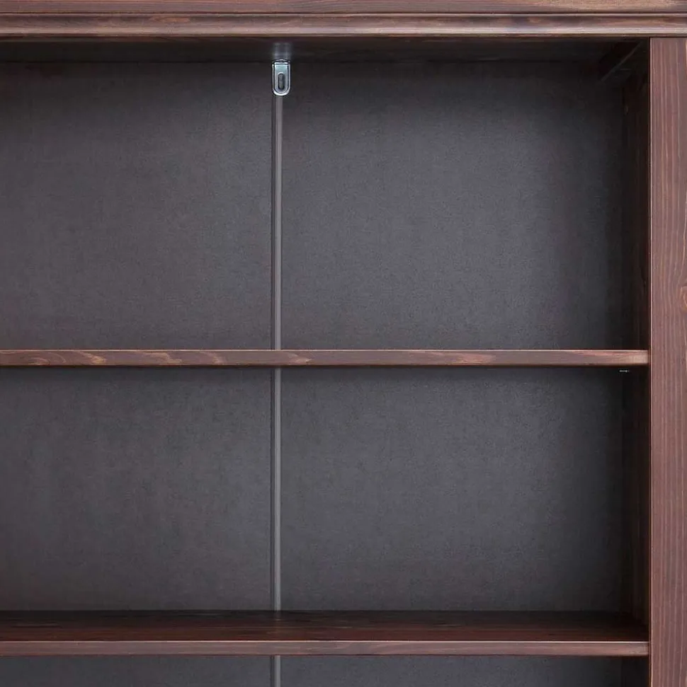 Kiefer Holzregal in Dunkelbraun lackiert - Luvin