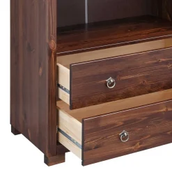 Kiefer Holzregal in Dunkelbraun lackiert - Luvin