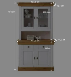 Kiefer Küchenbuffet Sibiuta in Weiß
