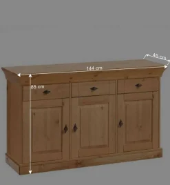 Kiefer-Massivholz Sideboard Piatra im Landhausstil