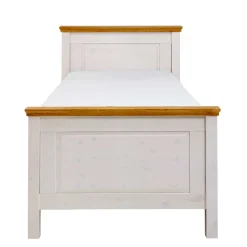 Kiefernholz Bettgestell in Weiß & Lauge - Sibiuta