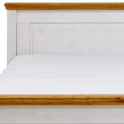 Kiefernholz Bettgestell in Weiß & Lauge - Sibiuta