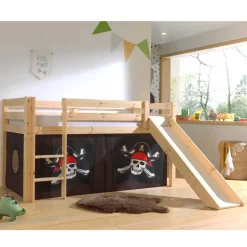 Kiefernholz Hochbett mit Rutsche Seeräuber - Compadro