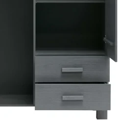 Kiefernholz Kleiderschrank in Grau dunkel - Isnos I