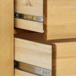 Kiefernholz Kommode mit Metallgriffen - Lavronica