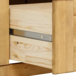 Kiefernholz Kommode mit Metallgriffen - Lavronica