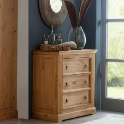 Kiefernholz Landhaus Kommode mit 42cm Tiefe - Voeca