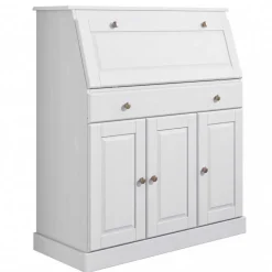 Kiefernholz Sekretär in Weiß gewachst - Aritina