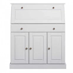 Kiefernholz Sekretär in Weiß gewachst - Aritina