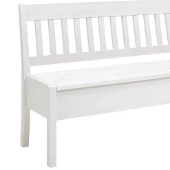 Kiefernholz Truhenbank in Weiß - Zanaris