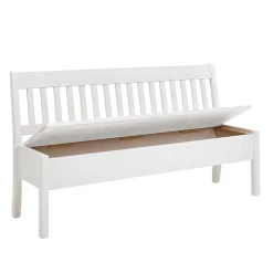 Kiefernholz Truhenbank in Weiß - Zanaris