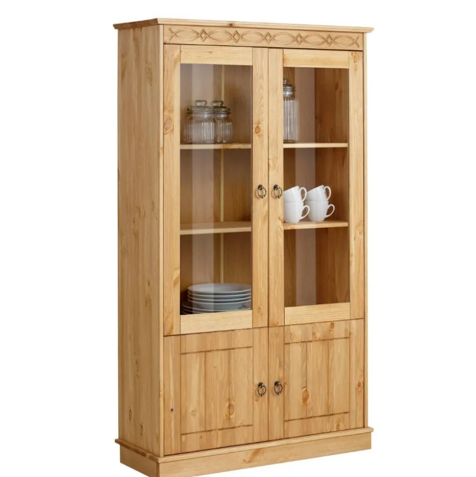 Kiefernholz Vitrine gebeizt und geölt - Goro