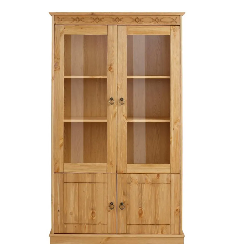 Kiefernholz Vitrine gebeizt und geölt - Goro