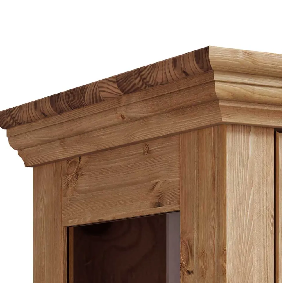 Kiefernholz Vitrine Glastür im Modern Country Style - Noellisa