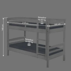 Kinder Etagenbett mit Ausziehbett optional - Samanca