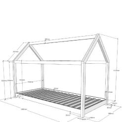 Kinder Hausbett bodentief - Alayn