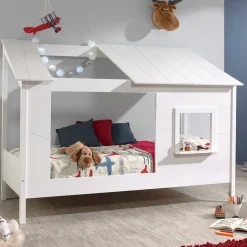 Kinder Hausbett mit Fenster und offenem Dach - Manty
