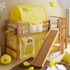 Kinder Hochbett in Buche & Gelb - Trapani