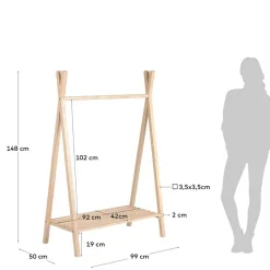 Kinder Kleiderständer aus Buche Massivholz - Pricial