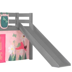 Kinder Rutschbett in Grau mit Vorhang - Kalistra