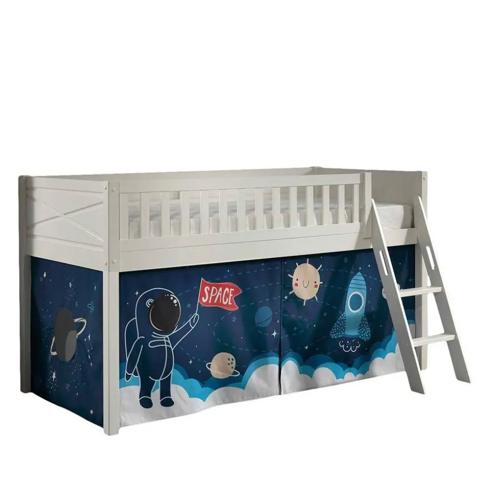 Kinder-Hochbett Astronaut in Weiß - Natalea