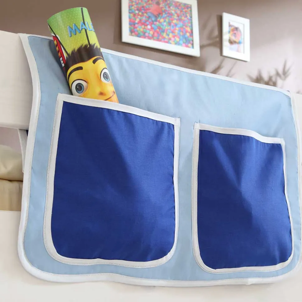 Kinderhochbett Saconso mit Tunnel in Blau