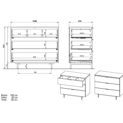 Kinder-Kommode - optional mit Wickelaufsatz - Suzanas