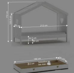 Kinderzimmer Hausbett in Weiß - Grandory