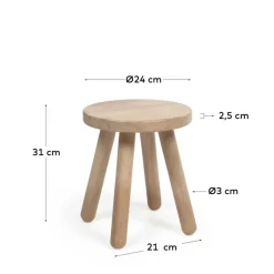 Kinderzimmer Holzhocker aus Gummibaum - Ivano