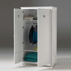 Kinderzimmer Kleiderschrank Grandory in Weiß lackiert