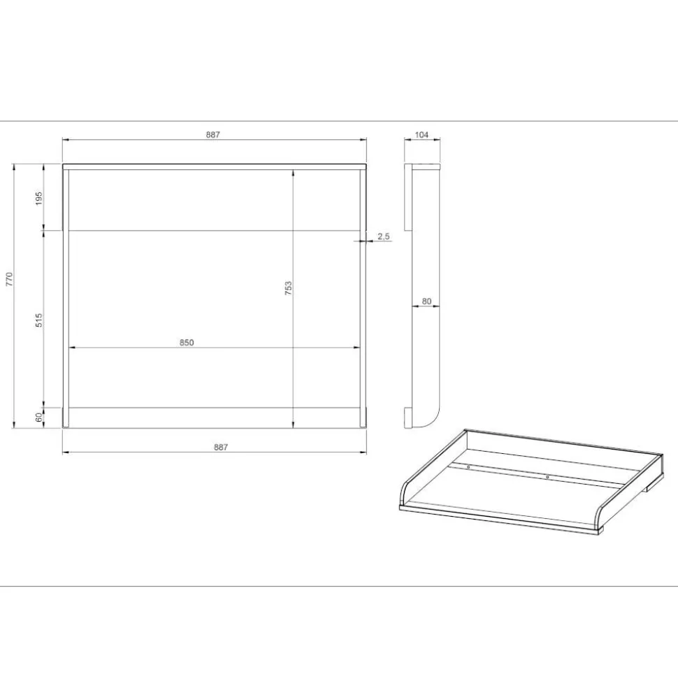 Kinderzimmer Kommode - Wickelaufsatz optional - Afilon