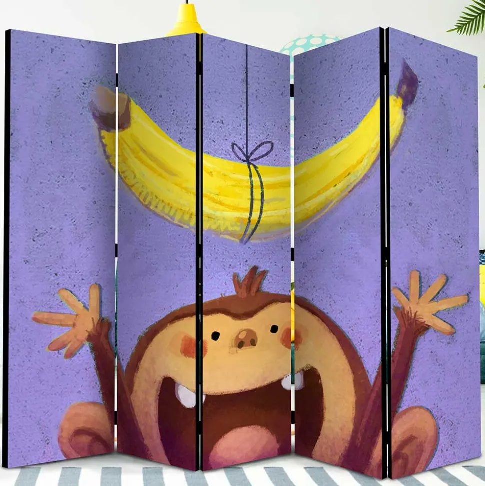Kinderzimmer Paravent mit Banane & Affe - Lavino