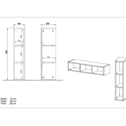 Kinderzimmer Regal in Hellgrau - Afilon