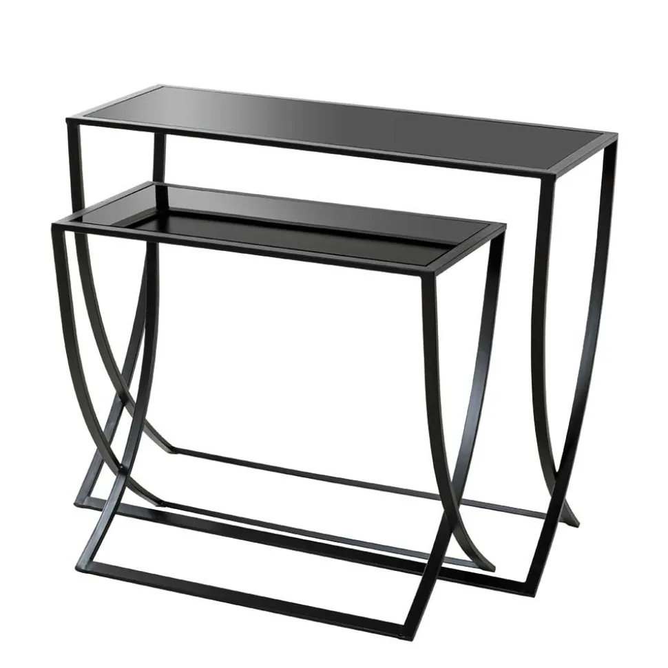 Klappbare Beistelltische in Schwarz - Saltagro (zweiteilig)