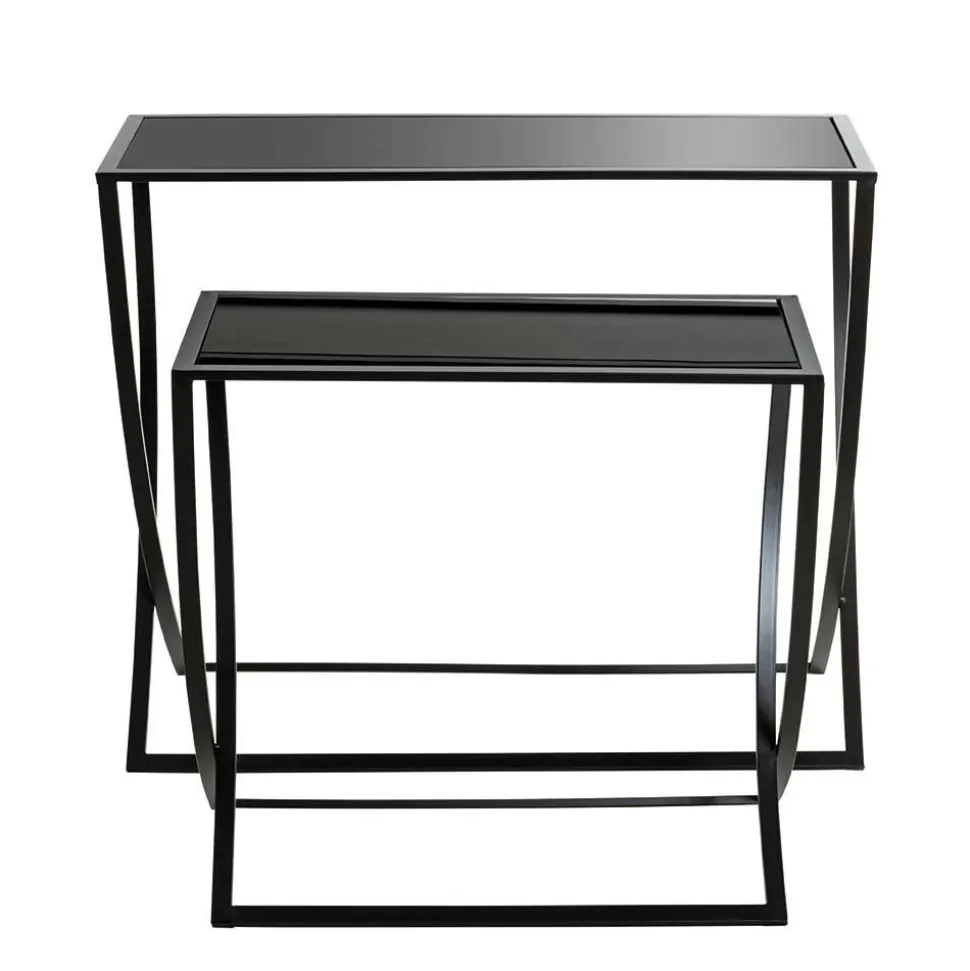 Klappbare Beistelltische in Schwarz - Saltagro (zweiteilig)